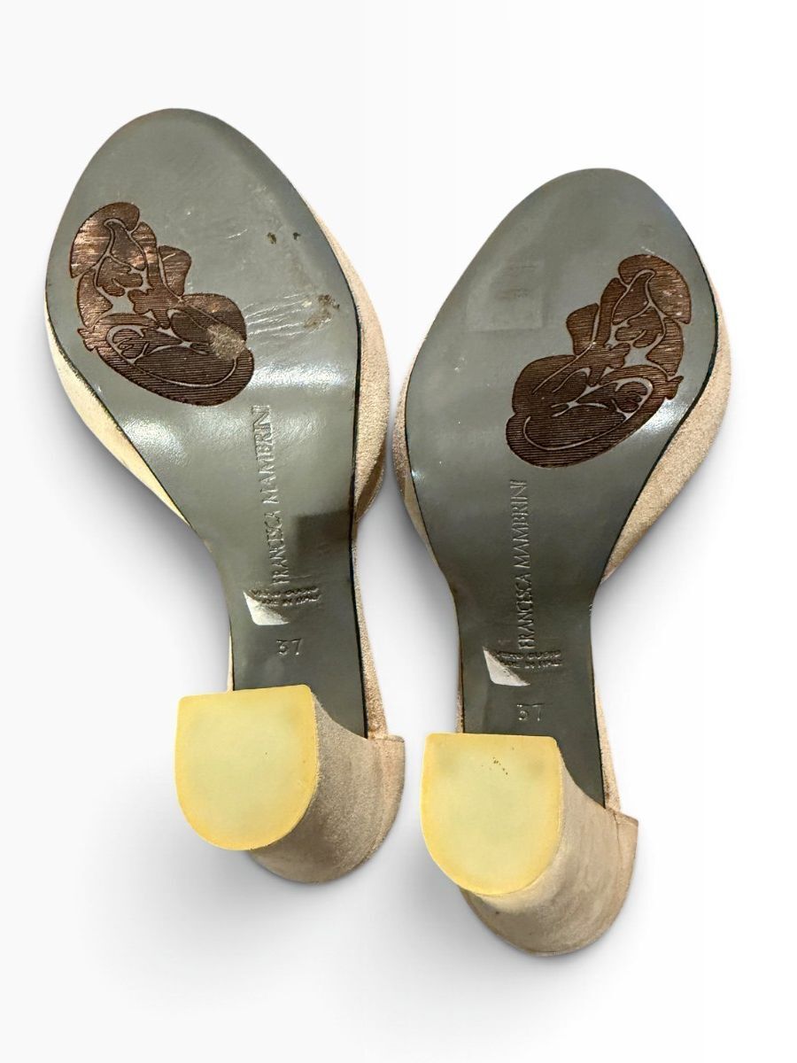 Francesca Mambrini Peep Toe Heels w/ shoe clips