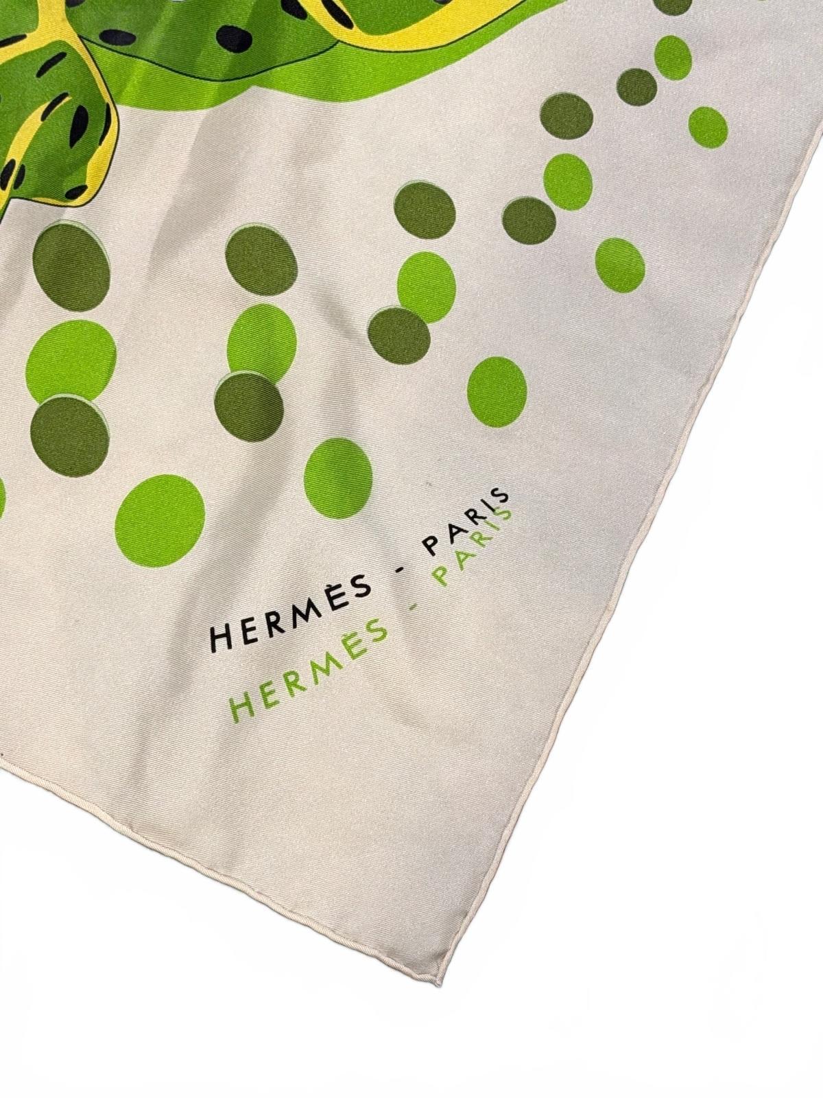 Hermes Scarf Silk Carre 90 Hola Flamenca Green