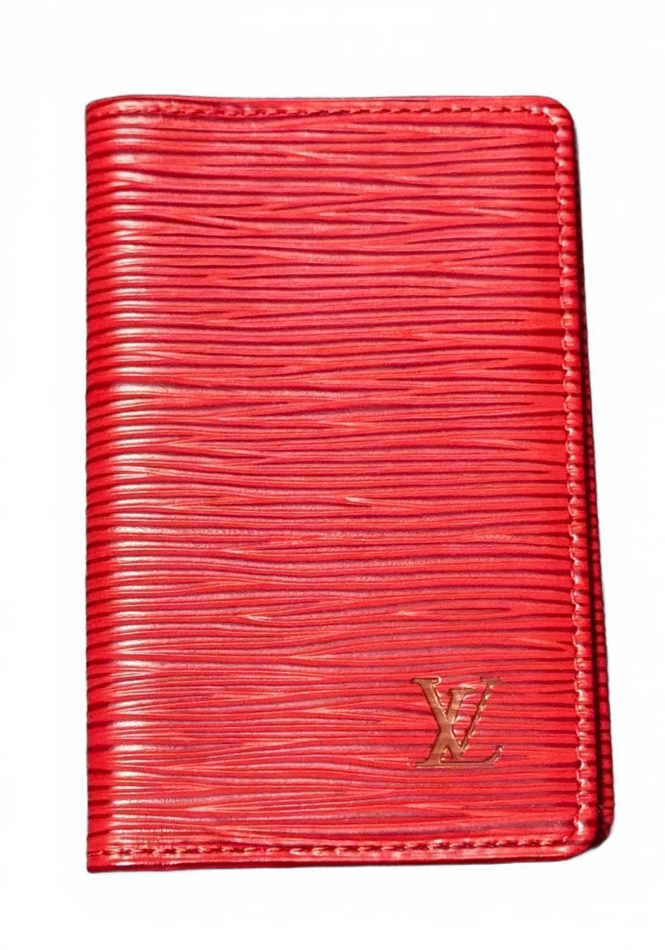 Louis Vuitton Pocket Organizer Wallet - Red Épi Leather