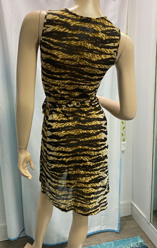D&G Vintage Animal Print Viscose Swimsuit Wrap Coverup Size 4 Italy