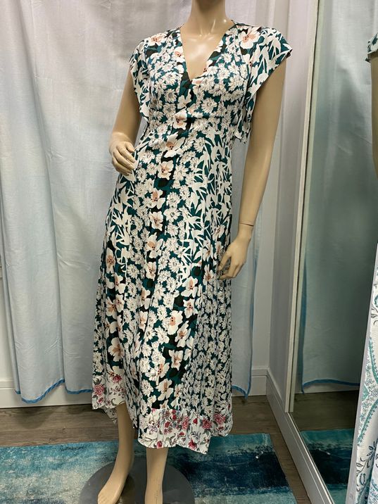 UNUSED $595 Rebecca Taylor Floral Serene Dress in Palm Size 0