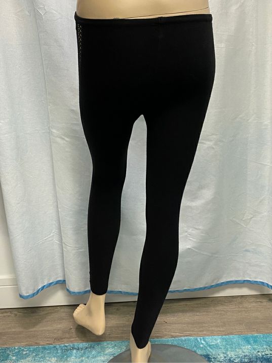 ALAIA Black Wool Blend Leggings Lacy Sides Size 36 US XS Italy