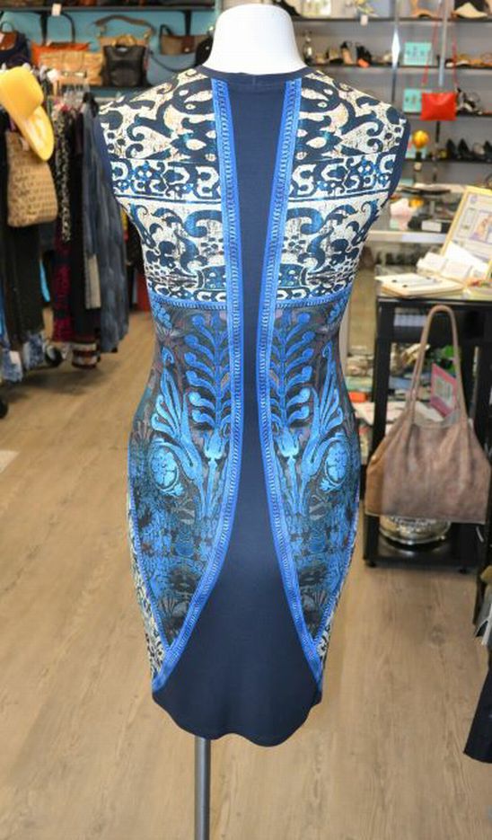 Roberto Cavalli Multicolor Printed Bodycon Dress Size 4