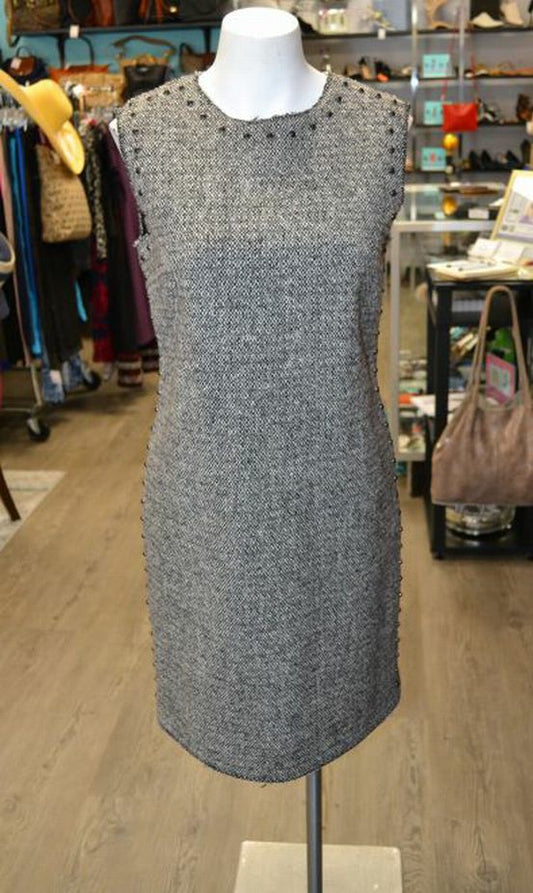Valentino Gray Wool Tweed Tank Dress Size 6