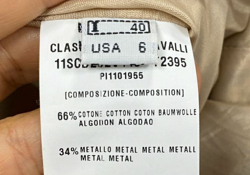 CLASS Roberto Cavalli Cotton Blend Metallic Print Bodycon Dress Size 6