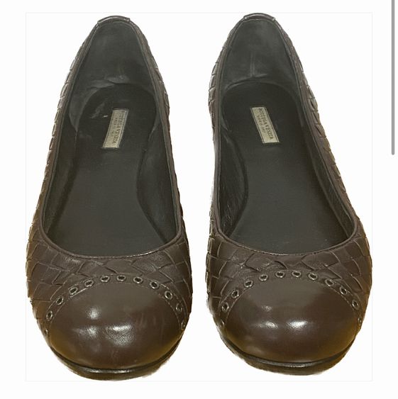 Bottega Veneta Brown Signature Woven Leather Flats Size 38.5 US 8