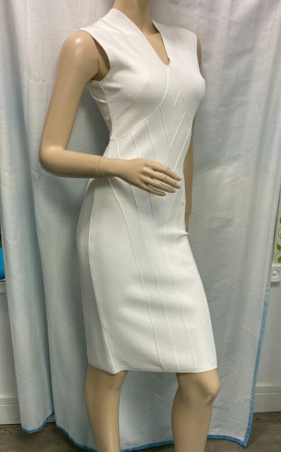 Fendi White Stretch Bodycon Dress Size 36 US 2