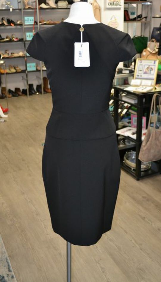 UNUSED $225 Ted Baker Black Architectural Pencil Dress Size 1 (US 4)
