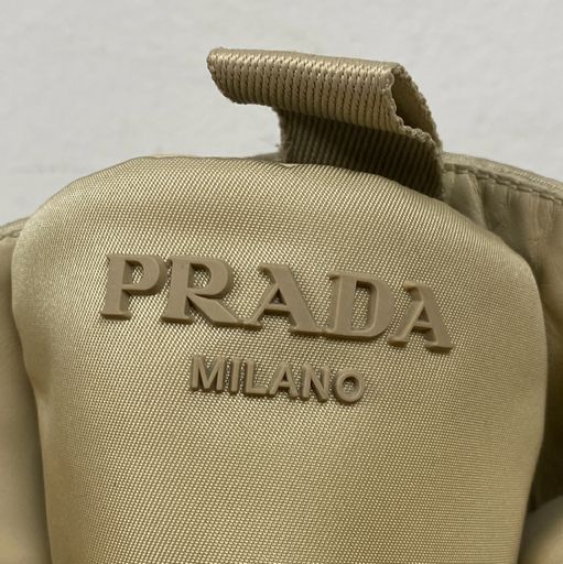 Prada Desert Beige Brushed Leather & Re-Nylon Booties Size 38.5 US 8/8.5