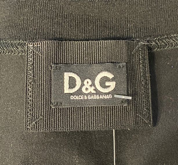 D&G Dolce & Gabbana Black Cotton Tank Top Ruffle Detail Size 4