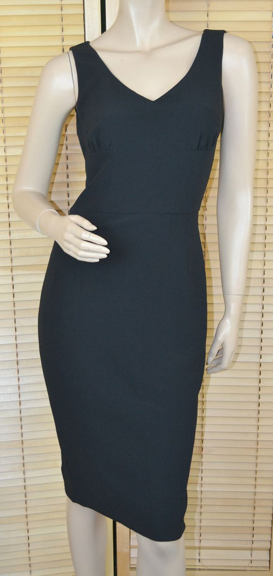 UNUSED Dolce & Gabbana Black Silk Blend Cocktail Dress Size 6