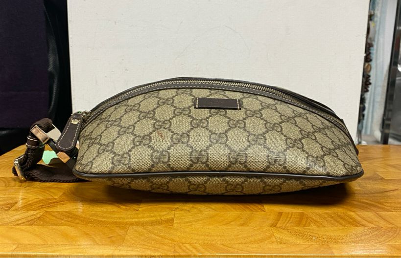 Gucci Brown GG Logo Supreme Waist Belt Bum Bag