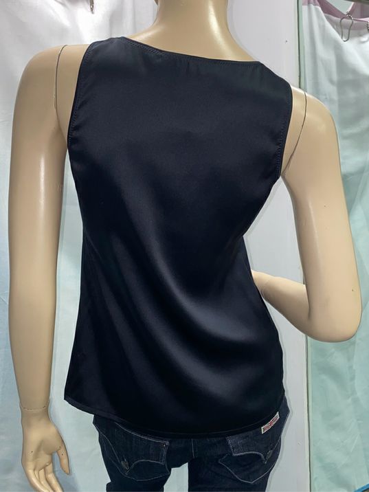 Brunello Cucinelli Black Silk Camisole Top Size S