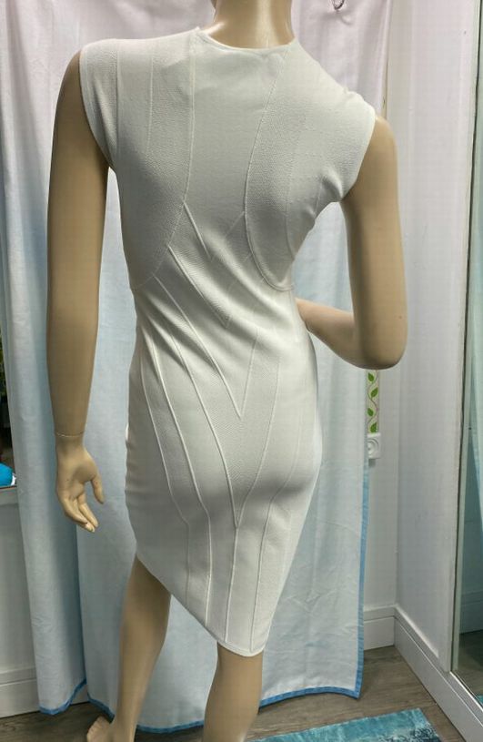 Fendi White Stretch Bodycon Dress Size 36 US 2