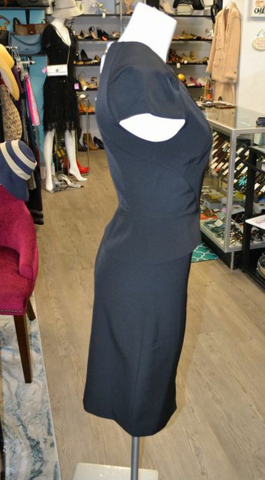 UNUSED $225 Ted Baker Black Architectural Pencil Dress Size 1 (US 4)