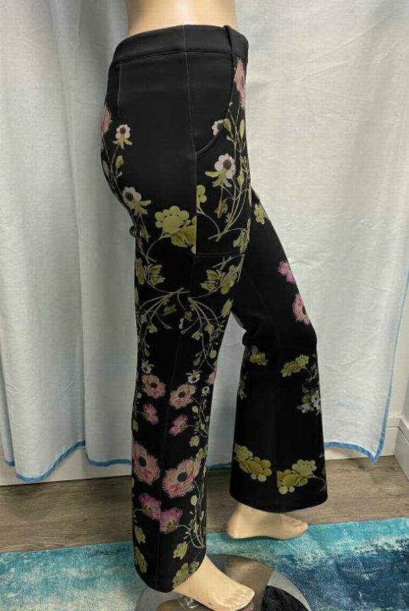 UNUSED $295 Cynthia Rowley Hunter Printed Bonded Cropped Flared Pants Size 2