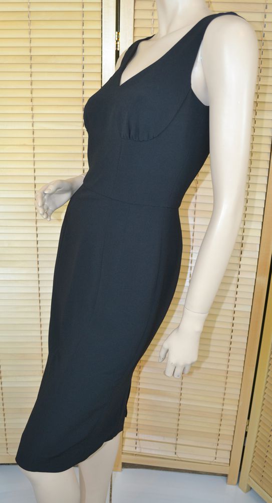 UNUSED Dolce & Gabbana Black Silk Blend Cocktail Dress Size 6