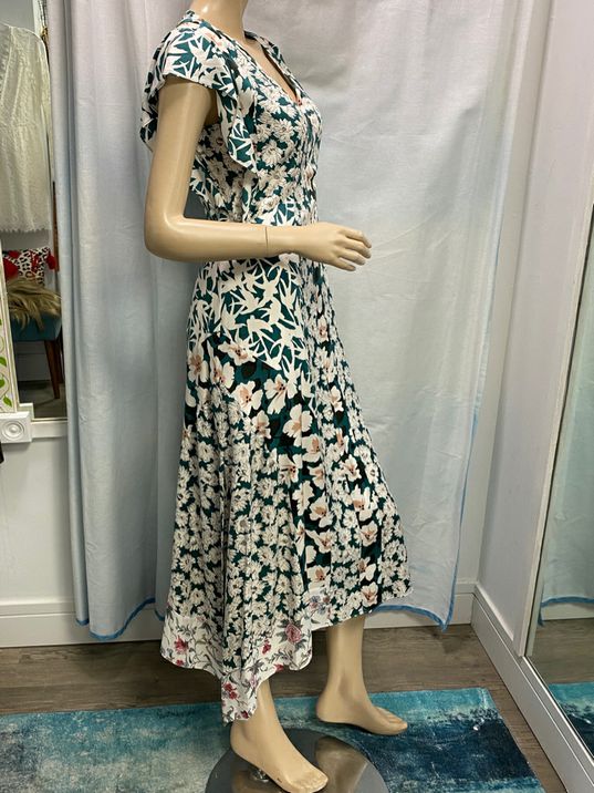 UNUSED $595 Rebecca Taylor Floral Serene Dress in Palm Size 0