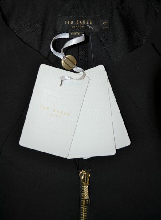 UNUSED $225 Ted Baker Black Architectural Pencil Dress Size 1 (US 4)